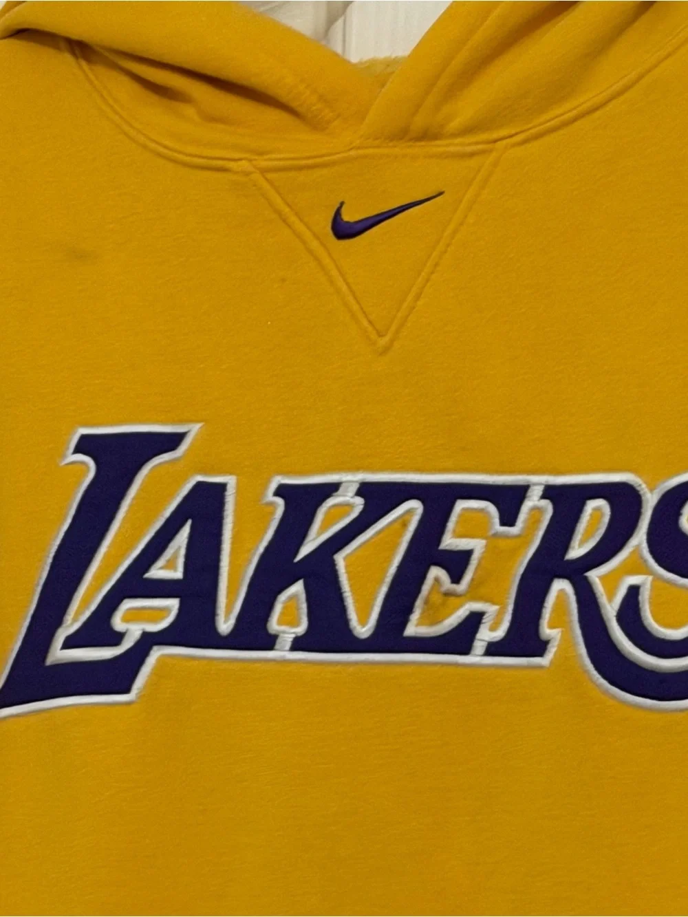 Vintage LA Lakers Los Angeles NBA Nike Center Swoosh Hoodie Sweatshirt Size XXL